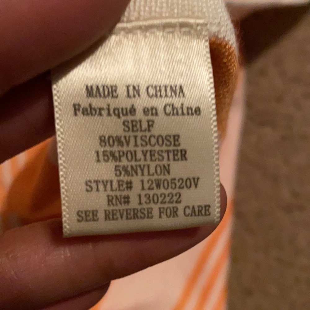 Very J. Orange and and white Sweater - Picture 5 of 5